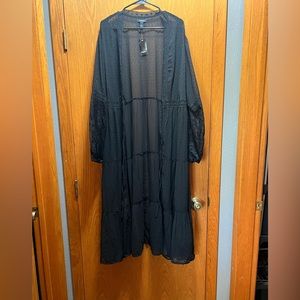 Extra long black cardigan